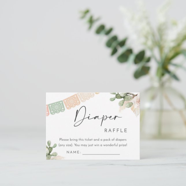 Diaper Raffle Baby Shower Card Insert (Standing Front)