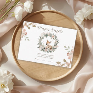 Diaper Raffle Baby Shower Game Cute Bear Enclosure Card