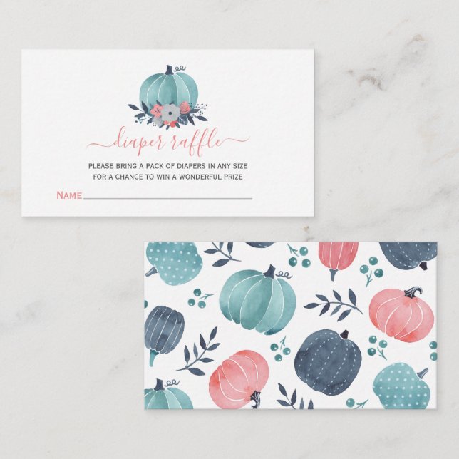 Diaper Raffle Baby Shower Little Pumpkin Enclosure (Front/Back)