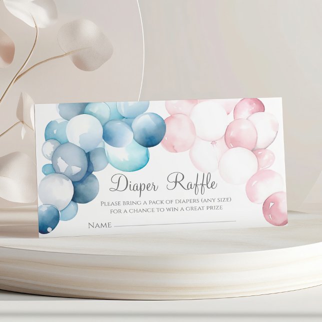 Diaper Raffle Blue and Pink arc Gender Reveal Enclosure Card (Creator Uploaded)