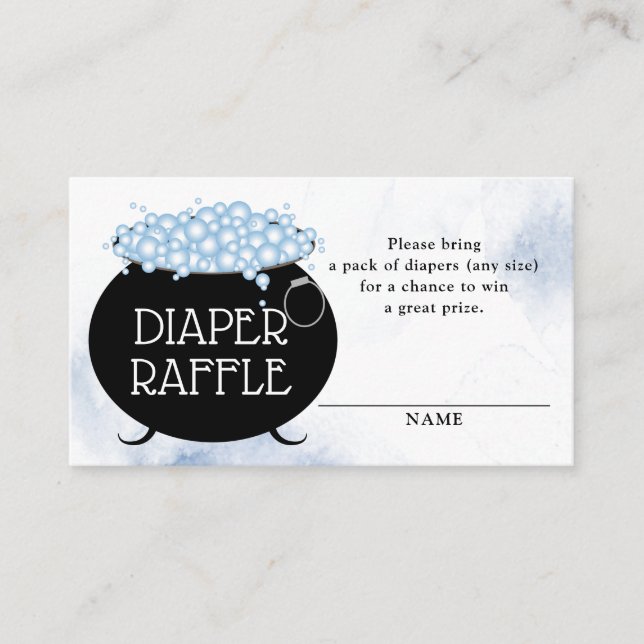 Diaper Raffle Blue Brew Halloween Baby Showe Enclosure Card (Front)