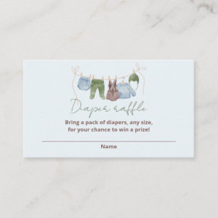 Diaper raffle boho baby clothes watercolor enclosure card