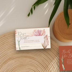 Diaper Raffle Boho Palm Dried Foliage Baby Shower Enclosure Card