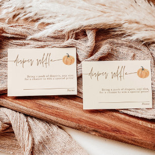 Diaper Raffle Card, Fall Pumpkin Baby Shower Invitation