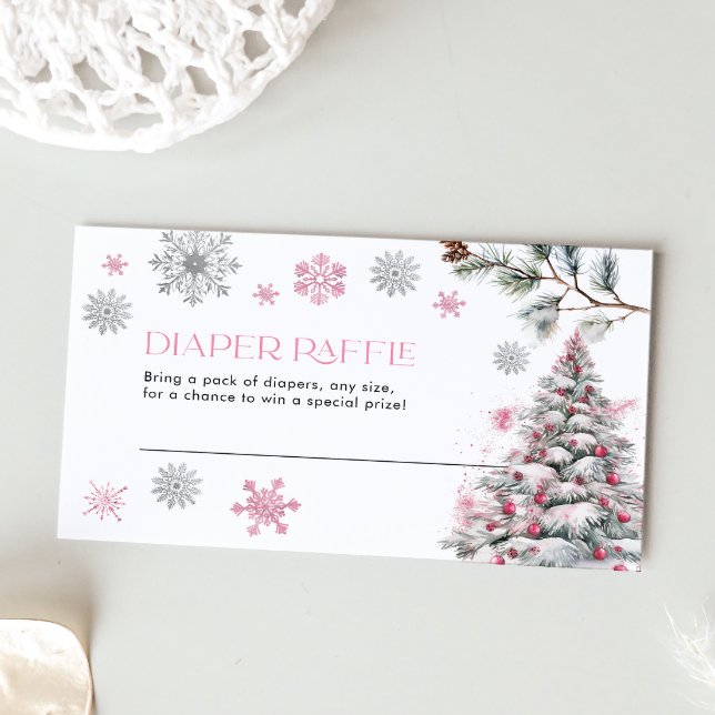 Diaper Raffle Card Pink Winter Wonderland (Creator Uploaded)