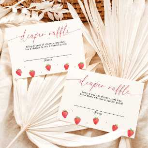 Diaper Raffle Card, Strawberry Baby Shower Invitation