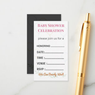 Diaper Raffle Card Tickets   Elegant Insert