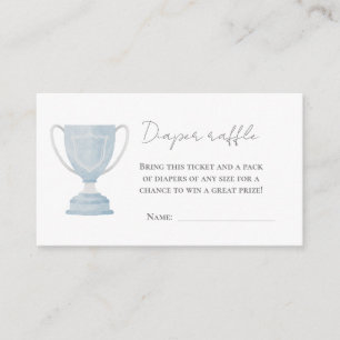 Diaper raffle card with trophy