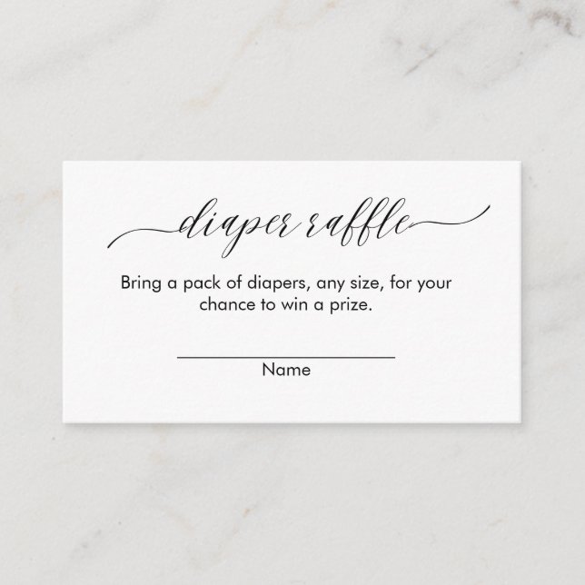 Diaper Raffle Cards Modern Minimalist Simple  (Front)