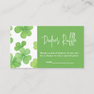 Diaper Raffle Clover Baby Shower Card