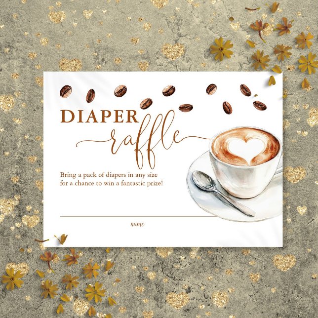 Diaper Raffle Coffee Bean Baby Shower Enclosure Card (Diaper Raffle Coffee Bean Baby Shower Enclosure Card)