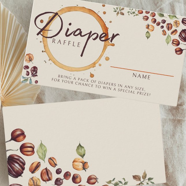 Diaper Raffle Coffee Beans Themed Baby Shower Card (Creator Uploaded)