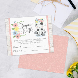 Diaper Raffle Cow Baby Shower Game Entry Card