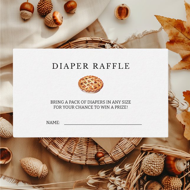 Diaper Raffle Cutie Pie Fall Baby Shower Enclosure Card (Diaper Raffle Baby Shower Cutie Pie)