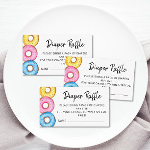 Diaper Raffle Doughnuts Baby Shower Enclosure Card