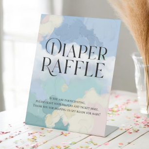  Diaper Raffle Dreamy Cloud Nine Baby Shower Pedestal Sign