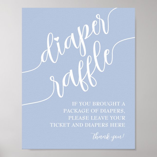 Diaper Raffle Drop Off Boy Baby Shower Poster (Front)