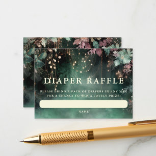 Diaper Raffle Enchanted Forest Greenery Arch Enclosure Card