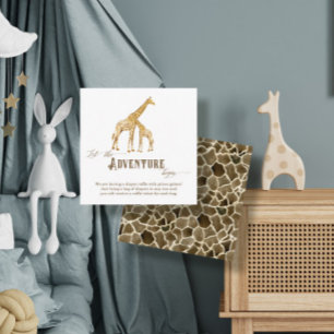 Diaper Raffle Enclosure Boy Baby Shower Giraffe Card