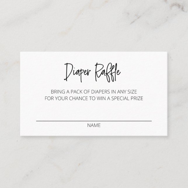 Diaper Raffle Enclosure Card (Front)