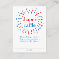 Diaper Raffle Enclosure Card Red, White & Due