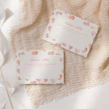 Diaper Raffle Enclosure Card with Pink Hearts