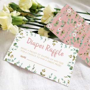 Diaper Raffle Eucalyptus Baby Shower Enclosure Card