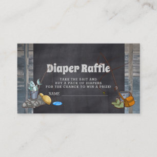 Diaper Raffle Fishing Boy Baby Shower Insert Cards