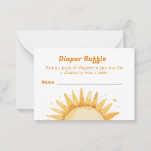 Diaper Raffle for Baby Shower Sunshine Theme Card