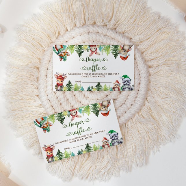 Diaper Raffle Game Christmas Baby Shower  Enclosure Card (Creator Uploaded)