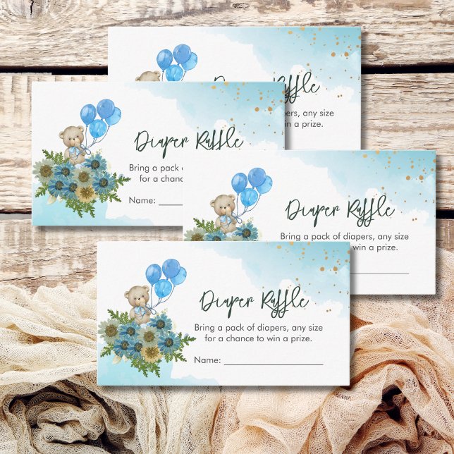 Diaper Raffle Game We Can Bearly Wait Boho Rainbow Enclosure Card (Creator Uploaded)