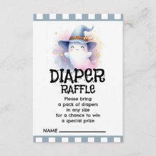 Diaper Raffle Ghost Baby Shower Enclosure Card