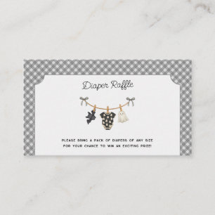 Diaper Raffle Gingham Halloween Baby Shower Enclosure Card
