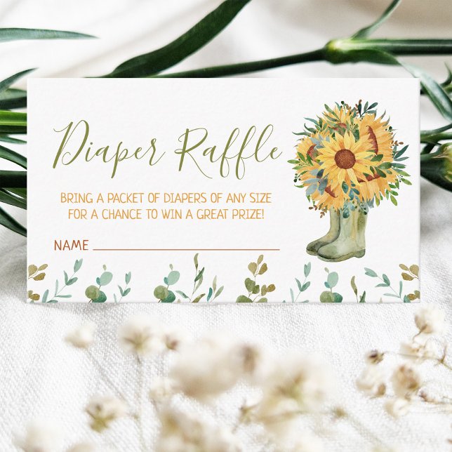 Diaper Raffle Green Rain Boots Enclosure Card (Creator Uploaded)