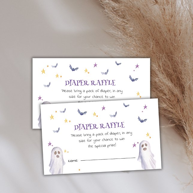 Diaper Raffle Halloween Baby Shower Enclosure Card (Diaper Raffle Halloween Baby Shower Enclosure Card)