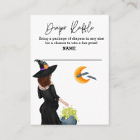 Diaper Raffle Halloween Witch Watercolor