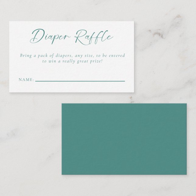 Diaper Raffle Hello Baby Shower Minimal Neutral  E Enclosure Card (Front/Back)