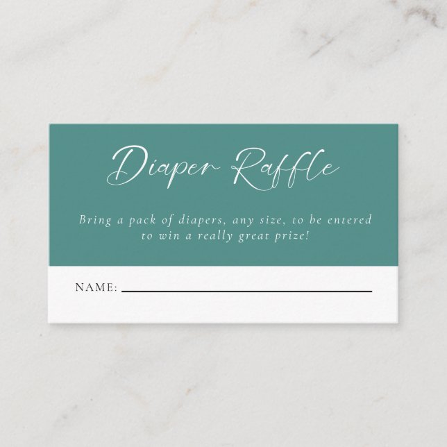 Diaper Raffle Hello Baby Shower Minimal Neutral  Enclosure Card (Front)