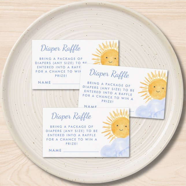 Diaper Raffle Here Comes The Son Baby Shower  Enclosure Card (Creator Uploaded)