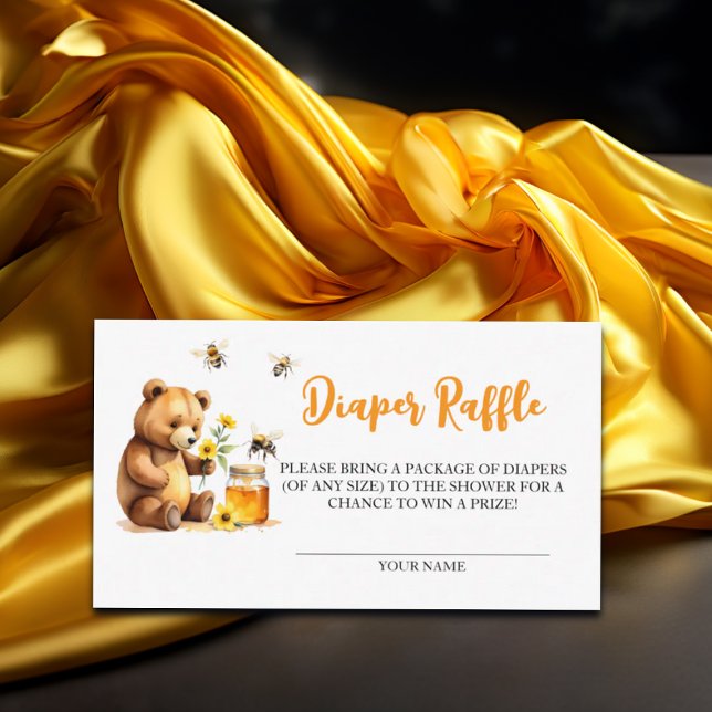 Diaper Raffle Honey Bee Baby Shower Enclosure Card (Creator Uploaded)