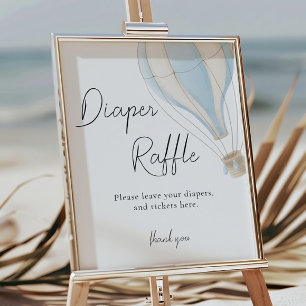 Diaper Raffle Hot Air Balloon Baby Shower Poster