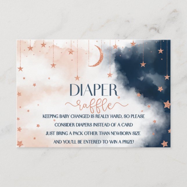 Diaper Raffle Insert, Gender Reveal Diaper Raffle Enclosure Card (Front)