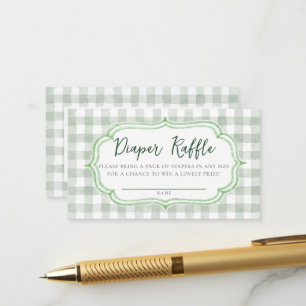 Diaper Raffle Locally Grown Sprout Baby Shower Enclosure Card