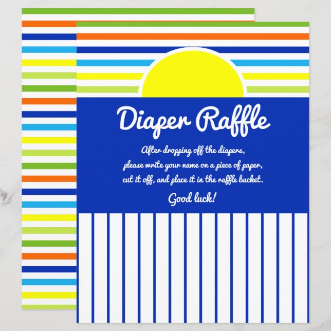 Diaper Raffle Name In the Bucket Sign (Front/Back)
