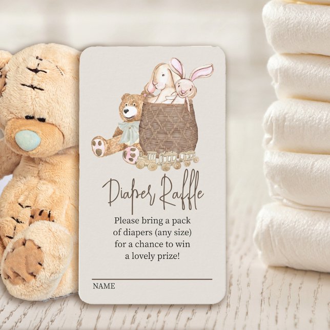 Diaper Raffle Neutral Boho Nursery Baby Shower Enclosure Card (Creator Uploaded)