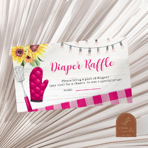 Diaper Raffle Pink BBQ African matching item Enclosure Card