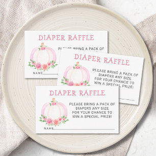 Diaper Raffle Pink Pumpkin Baby Shower Enclosure C