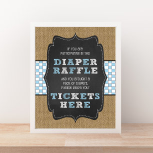 Diaper raffle PLACE YOUR TICKETS HERE sign
