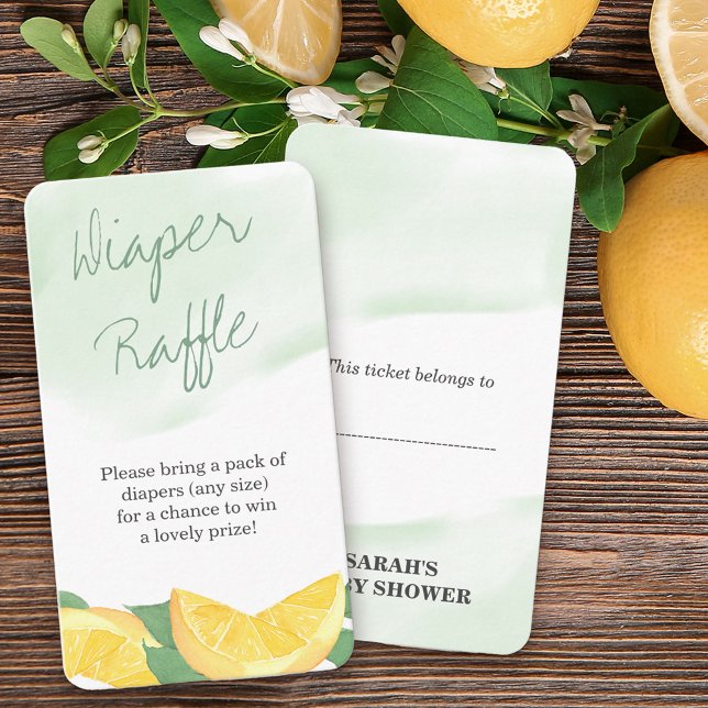 Diaper Raffle Poem Citrus Lemon Neutral Enclosure Card (Creator Uploaded)