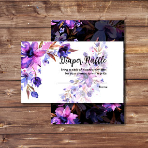 Diaper raffle purple pink lavender flower  enclosure card